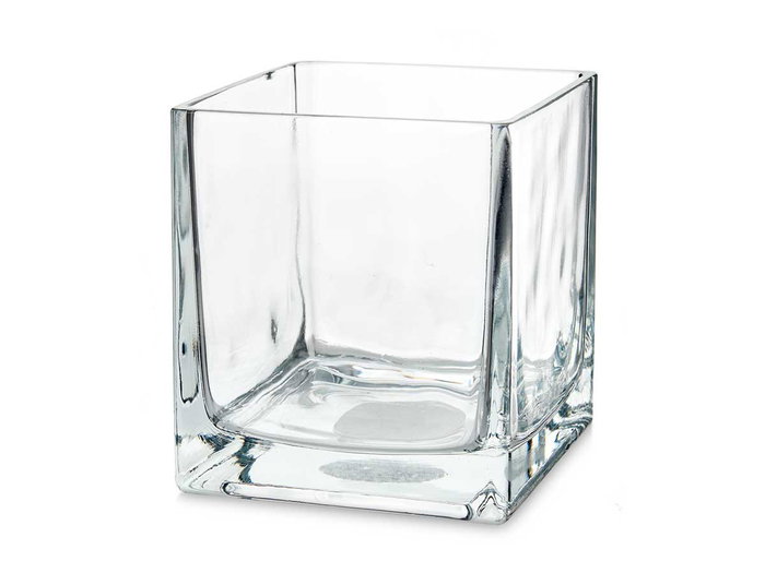 Portavelas Giftdecor de Cristal Transparente, 15x15 cm (Set de 12)