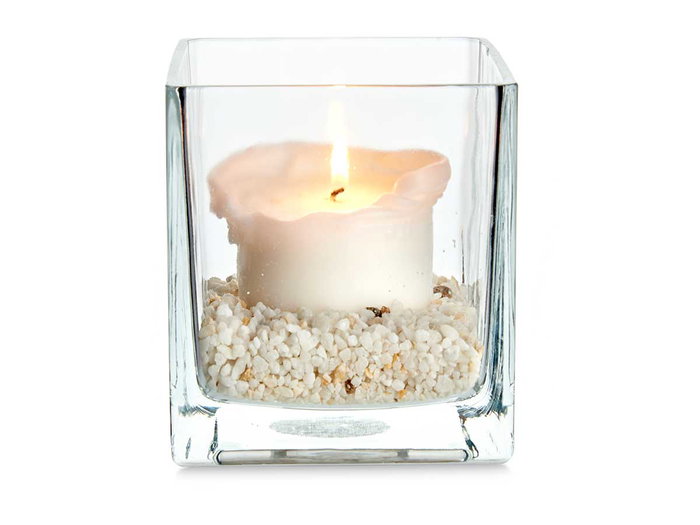 Portavelas Giftdecor de Cristal Transparente, 15x15 cm (Set de 12)