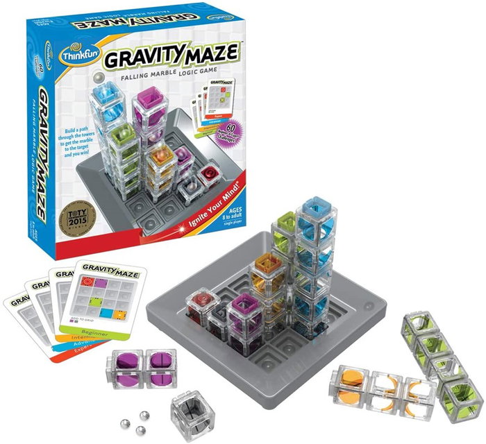 Ravensburger Gravity Maze Juego de Mesa de Lógica y Construcción con 60 Desafíos Progresivos y Canica, para 1 Jugador, Edad 8+ Años