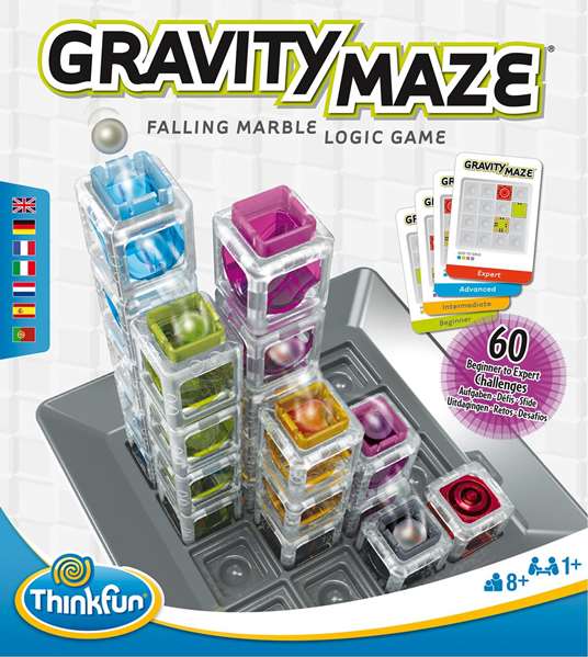Ravensburger Gravity Maze Juego de Lógica y Construcción de Circuito de Bola, 60 Retos, 8+ Años, 76433