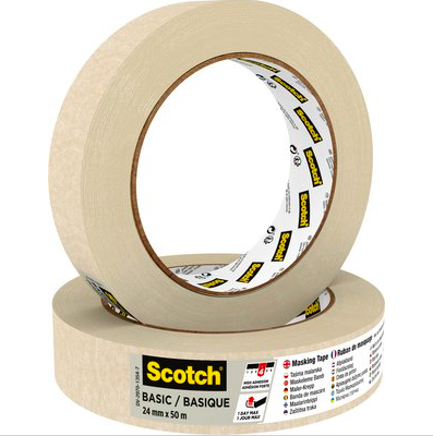 Scotch Cinta de Enmascarar 7100333168 para Pintor Basic Beige 24mm x 50m