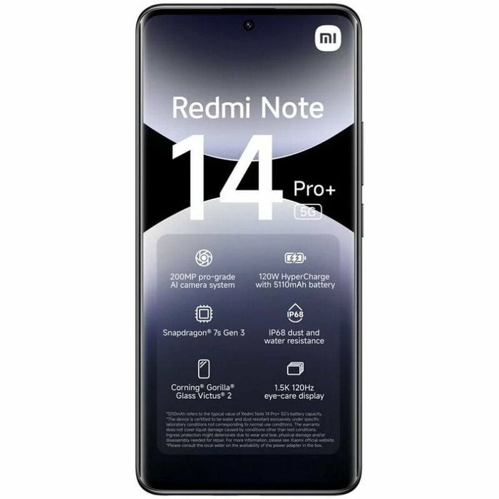 Xiaomi Redmi Note 14 Pro+ 5G 12GB RAM 512GB Negro Midnight Black
