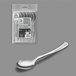 Best Products Cuchara Reutilizable Postre/Café Color Plata 13 cm - 12 Unidades