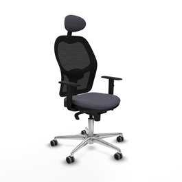 PIQUERAS Y CRESPO Silla de oficina Jorquera con mecanismo Sincro, Gris y Negro