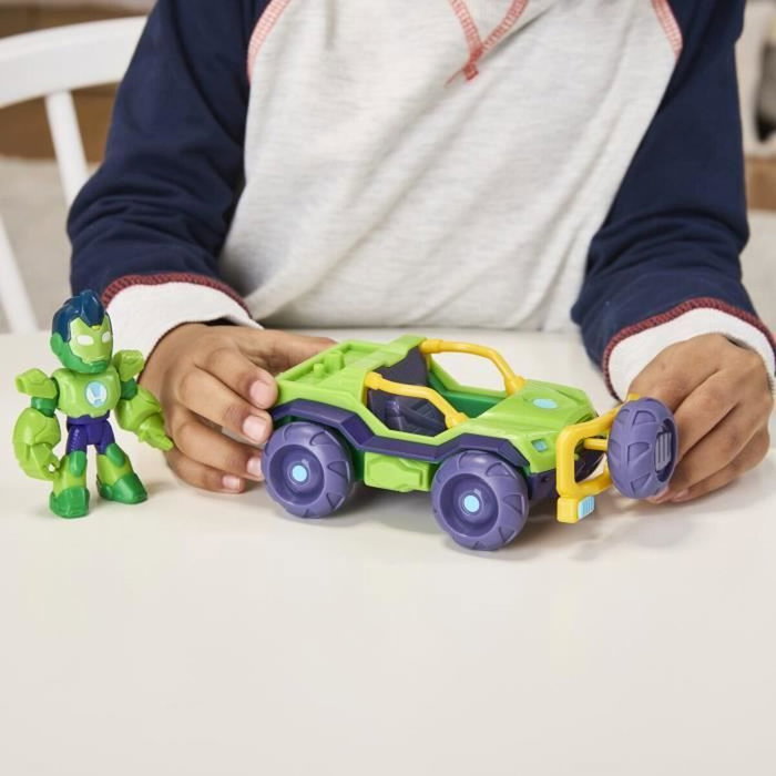 Hasbro Figura de Iron Hulk y vehículo blindado Bolide, Marvel Iron Man y sus increíbles amigos