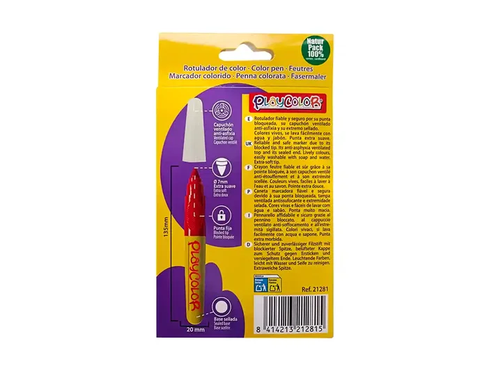 Playcolor Playcolor Rotulador Maxi Jumbo Basic Caja de 6 Colores Surtidos