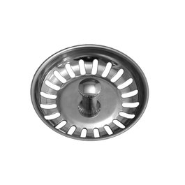 TECNO Tapón de cesta de acero inoxidable para fregadero 80/85mm con eje metálico