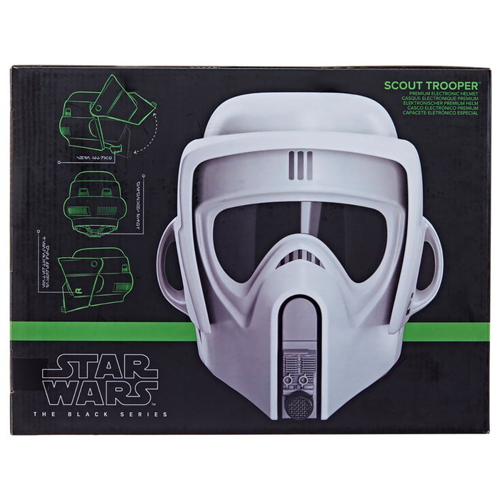 Hasbro Star Wars Casco Electrónico Scout Trooper Black Series Tamaño Real con Distorsión de Voz, +14 Años