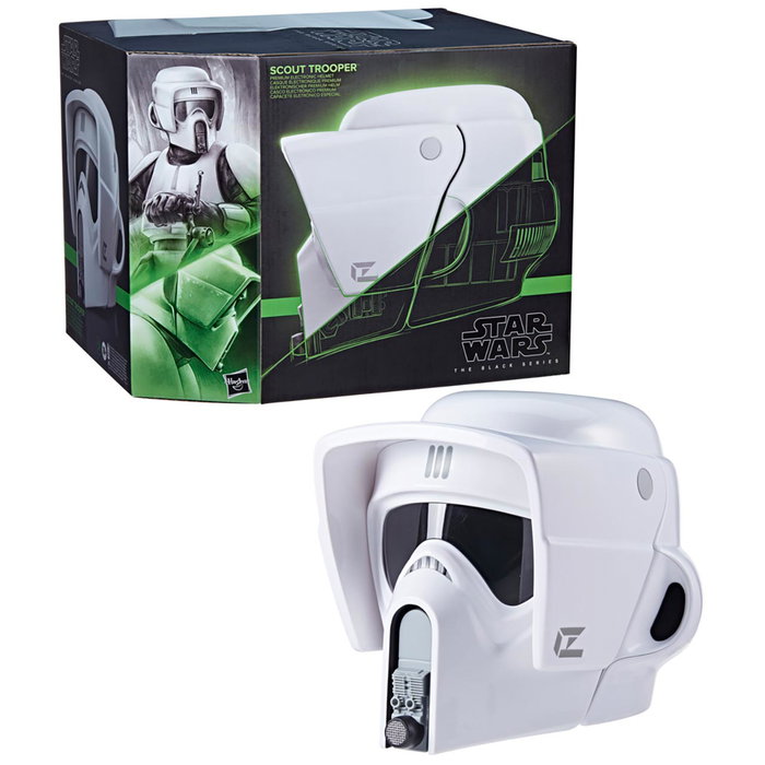 Hasbro Star Wars Casco Electrónico Scout Trooper Black Series Tamaño Real con Distorsión de Voz, +14 Años