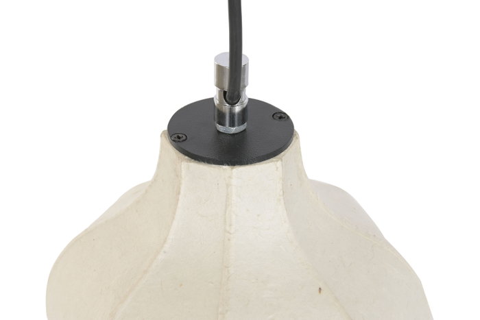 DKD Home Decor Lámpara de Techo de Papel y Acero Blanco Roto 40x40x40,6 cm LED