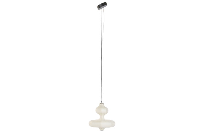 DKD Home Decor Lámpara de Techo de Papel y Acero Blanco Roto 40x40x40,6 cm LED