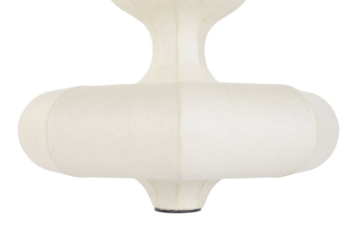 DKD Home Decor Lámpara de Techo de Papel y Acero Blanco Roto 40x40x40,6 cm LED