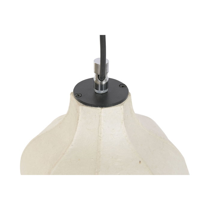 DKD Home Decor Lámpara de Techo de Papel y Acero Blanco Roto 40x40x40,6 cm LED