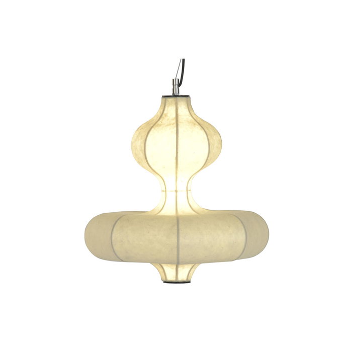 DKD Home Decor Lámpara de Techo de Papel y Acero Blanco Roto 40x40x40,6 cm LED