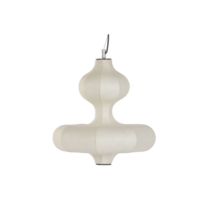 DKD Home Decor Lámpara de Techo de Papel y Acero Blanco Roto 40x40x40,6 cm LED