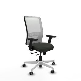 PIQUERAS Y CRESPO Silla de oficina Zulema con mecanismo Sincro/Traslack, Negro y Blanco