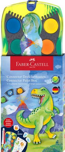 Acuarelas Faber-Castell Connector Dinosaurio Estuche De 12 Acuarelas Faber-Castell Connector Dinosaurio Estuche De 12