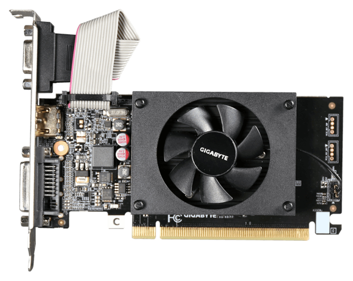 Gigabyte GV-N710D3-2GL NVIDIA GeForce GT 710 2GB GDDR3 PCI Express x2.0 Half-Height Gigabyte GV-N710D3-2GL NVIDIA GeForce GT 710 2GB GDDR3 PCI Express x2.0 Half-Height