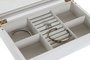 DKD Home Decor Joyero de Madera y Cristal Blanco y Beige 29x18,5x7 cm