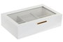 DKD Home Decor Joyero de Madera y Cristal Blanco y Beige 29x18,5x7 cm