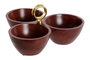 DKD Home Decor Set de 3 Cuencos para Aperitivo de Acacia y Aluminio 26x26x13 cm de la Colección Metal Makers 2023