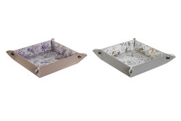 DKD Home Decor Bandeja Vaciabolsillos PU Colección Tierra Surtido de 2