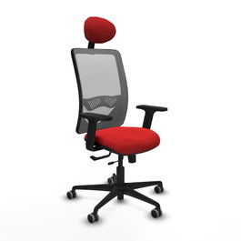 PIQUERAS Y CRESPO Silla de oficina Zulema con Mecanismo Sincro/Traslack Rojo y Gris