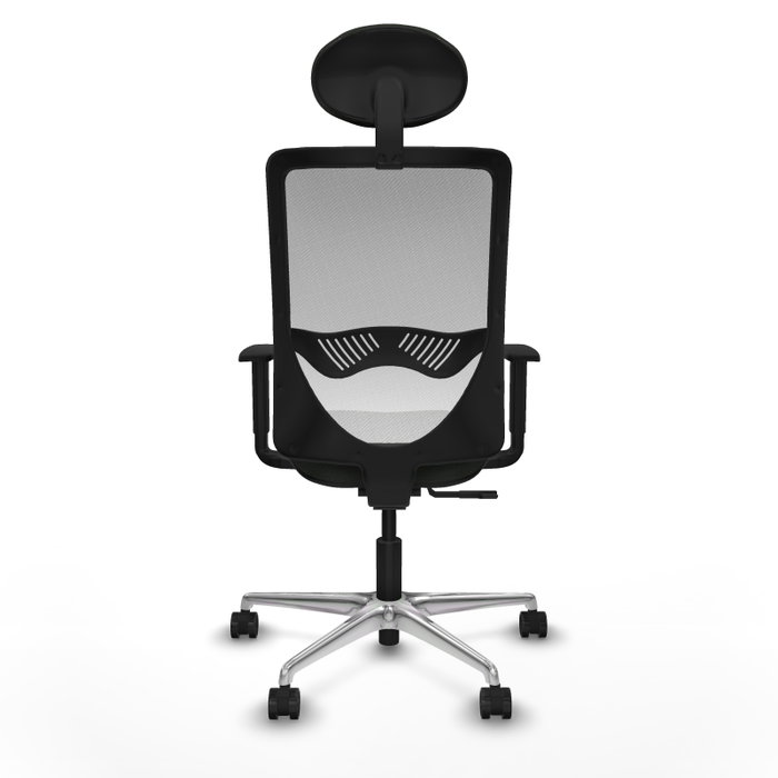 PIQUERAS Y CRESPO Silla de oficina Zulema con mecanismo Sincro, Tela Negra y Malla Blanca