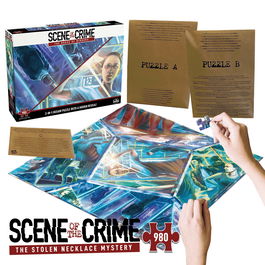 Goliath Juego de Mesa Puzzle Escena del Crimen - La Casa de los Espejos, Puzzle Investigación Detectivesca, Misterio para Resolver