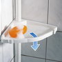 Wenko Rinconera telescópica blanca Easy, 23,5 x 17,5 x 78-265 cm, aluminio/plástico con 4 cestas para baño