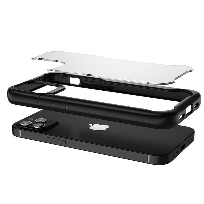 Muvit Funda Recycletek Shockproof 2m para Apple iPhone 12/12 Pro Transparente/Negro