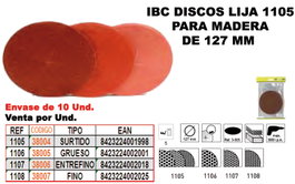 IBC FINSTOCK 1-108 5 Discos de Lija 127mm Finos para Madera
