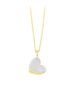 Secrecy Collar Colgante HEART SMILE de Plata de Ley y Oro de 18k con Diamante