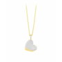 Secrecy Collar Colgante HEART SMILE de Plata de Ley y Oro de 18k con Diamante