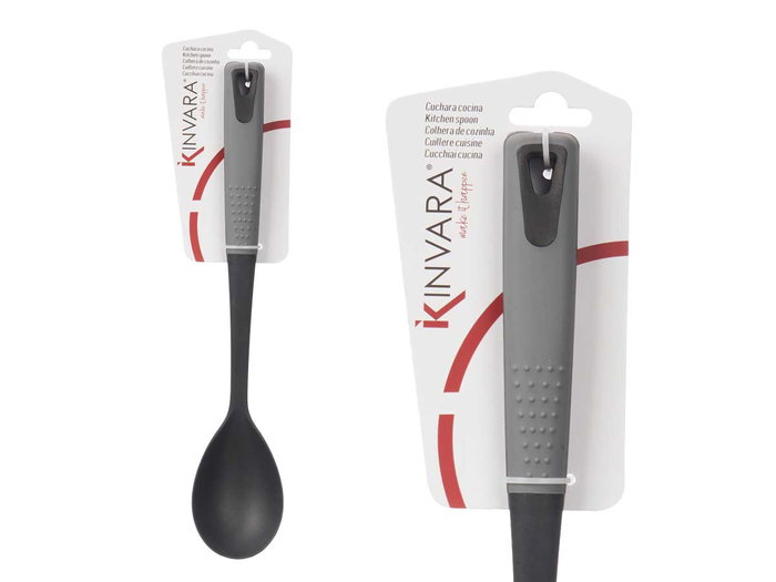 Kinvara Cuchara de Cocina Gris y Negro 6.5x34x2 cm (Set de 24)