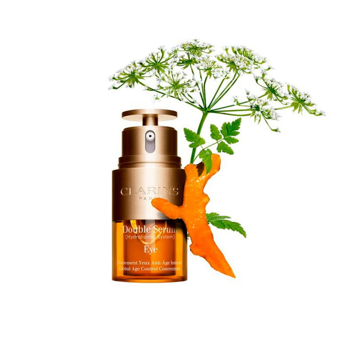 Clarins DOUBLE SERUM ojos Contorno de Ojos Antiedad con 13 Extractos de Plantas - 20 ml