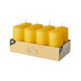 PAPSTAR Vela pilar cilíndrica de 10 cm, amarillo, pack de 8 unidades