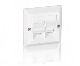 Equip 760301 - Caja de Empotrar con Placa Frontal para 2 Enchufes, Blanco, ABS/Policarbonato, Compatible con Cualquier Marca, RAL 1013