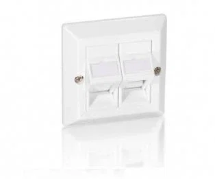 Equip 760301 - Caja de Empotrar con Placa Frontal para 2 Enchufes, Blanco, ABS/Policarbonato, Compatible con Cualquier Marca, RAL 1013