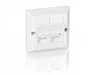 Equip 760301 - Caja de Empotrar con Placa Frontal para 2 Enchufes, Blanco, ABS/Policarbonato, Compatible con Cualquier Marca, RAL 1013