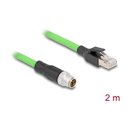 DeLOCK Cable M12 codificado X 8 pin macho a RJ45 macho PUR 2 m
