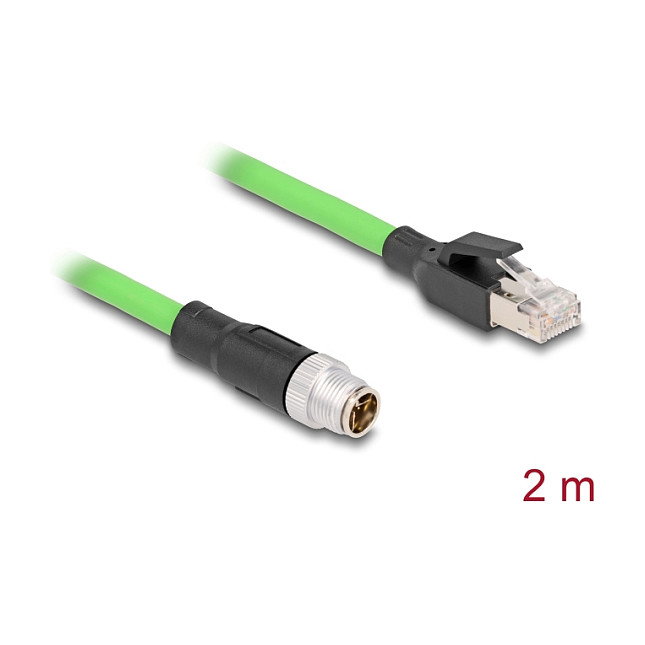 DeLOCK Cable M12 codificado X 8 pin macho a RJ45 macho PUR 2 m DeLOCK Cable M12 codificado X 8 pin macho a RJ45 macho PUR 2 m