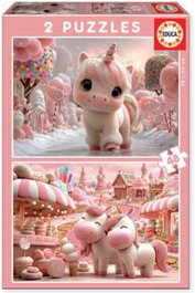 EDUCA BORRAS Puzzle 2x48 piezas Dulces Unicornios