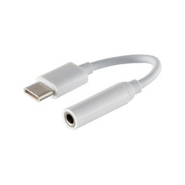 S-Impuls Adaptador de audio USB-C a jack de 3,5 mm, blanco, analógico