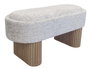 DKD Home Decor Descalzadora de Chenilla y Madera con Tapa