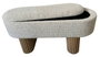 DKD Home Decor Descalzadora de Chenilla y Madera con Tapa