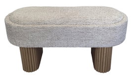 DKD Home Decor Descalzadora de Chenilla y Madera con Tapa