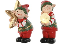 DKD Home Decor Figura de Elfo en Cerámica con LED (Surtido) de 20 cm