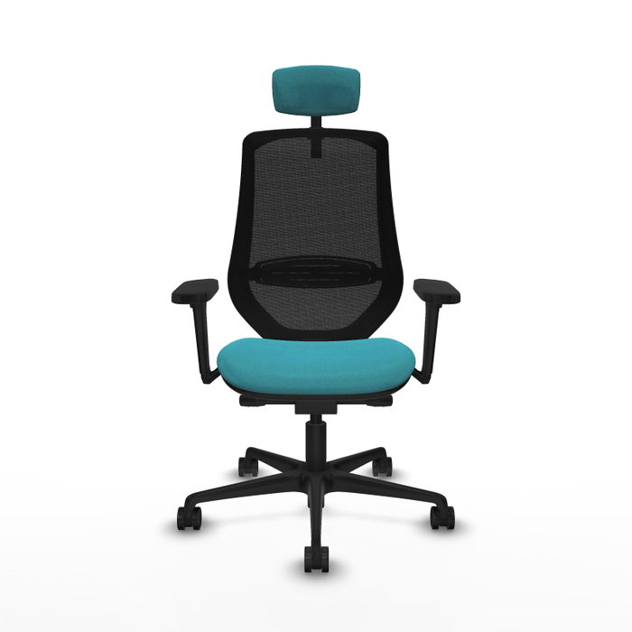 PIQUERAS Y CRESPO Silla de oficina Mardos con mecanismo Sincro/Traslack, Turquesa y Negro