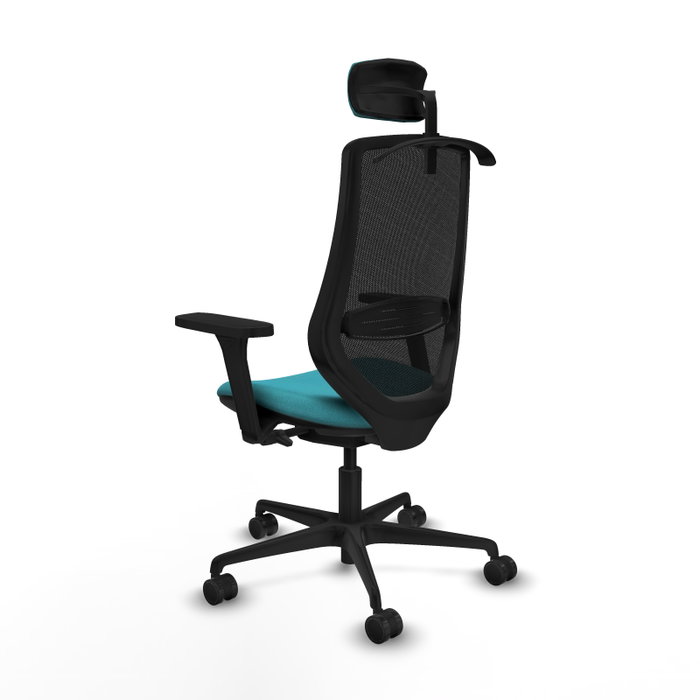 PIQUERAS Y CRESPO Silla de oficina Mardos con mecanismo Sincro/Traslack, Turquesa y Negro